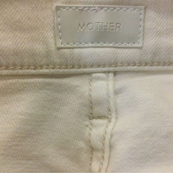 MOTHER The Wrapper Patch Springy Cotton  Blend High-Rise Straight Jeans - Picture 9 of 12